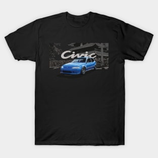 eg6 power Classic JDM Spoon hatch Captiva Blue te37 T-Shirt